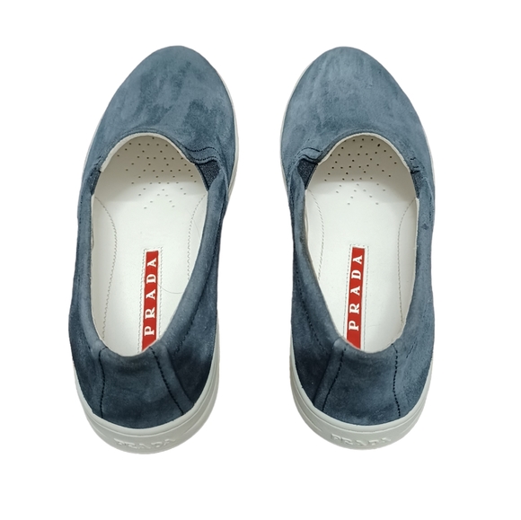 Auth! Prada suede loafers sleep ons flats shoes - Picture 8 of 13